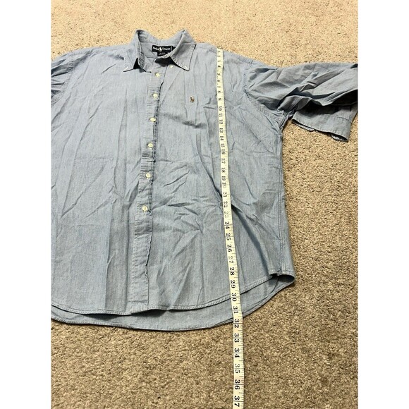 Polo Ralph Lauren Men’s Blare Button Down Sz XL Shirt Blue Long Sleeve Work Pony - Picture 4 of 7